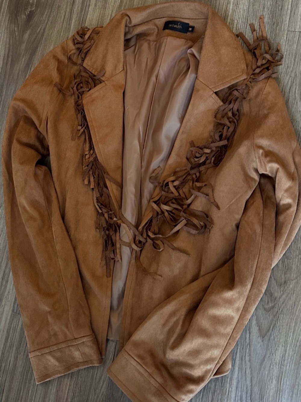Ont Welfth fringe Open Front Jacket - Rust Brown